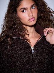 Puerto - Faux Fur Curly Zip Through Jacket - Imagen 5 de 8
