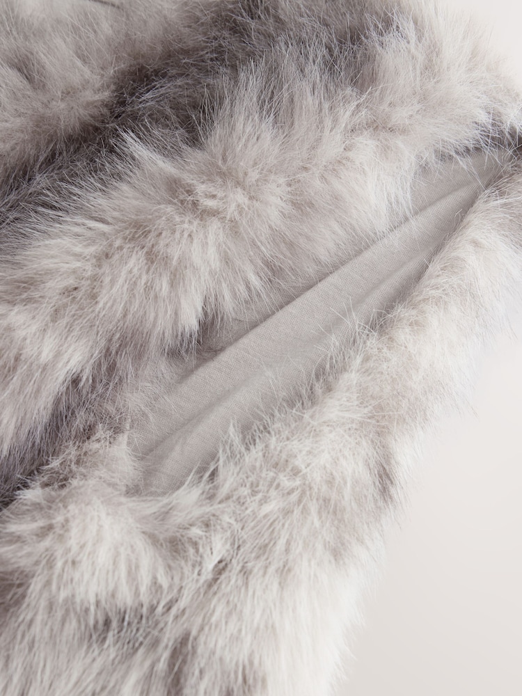 Grey Animal Print Faux Fur Gilet - Image 2 of 3