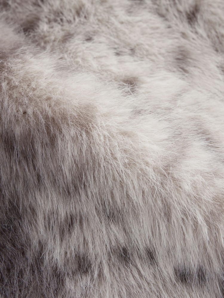 Grey Animal Print Faux Fur Gilet - Image 3 of 3