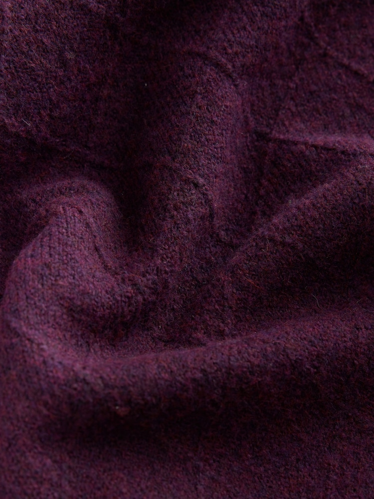 Bakłażanowy fioletowy - Quarter Zip Cosy Knit Jumper - Obraz 2 z 7 Bakłażanowy fioletowy - Quarter Zip Cosy Knit Jumper - Obraz 2 z 7