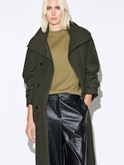 Olive Green Striped Knit Look Crew Neck Jumper - Image 2 of 8