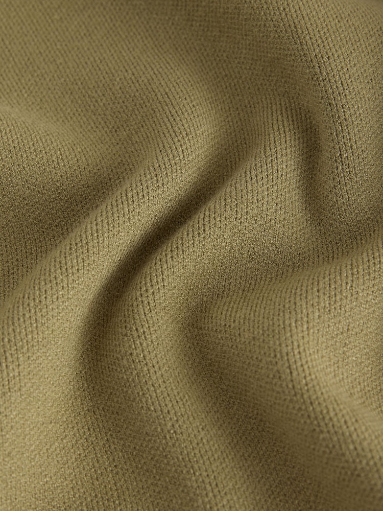 Olive Green Striped Knit Look Crew Neck Jumper - Image 8 of 8