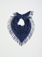 Темно-синій - Love & Roses Super Soft Fringe Triangle Scarf - Image 4 of 6