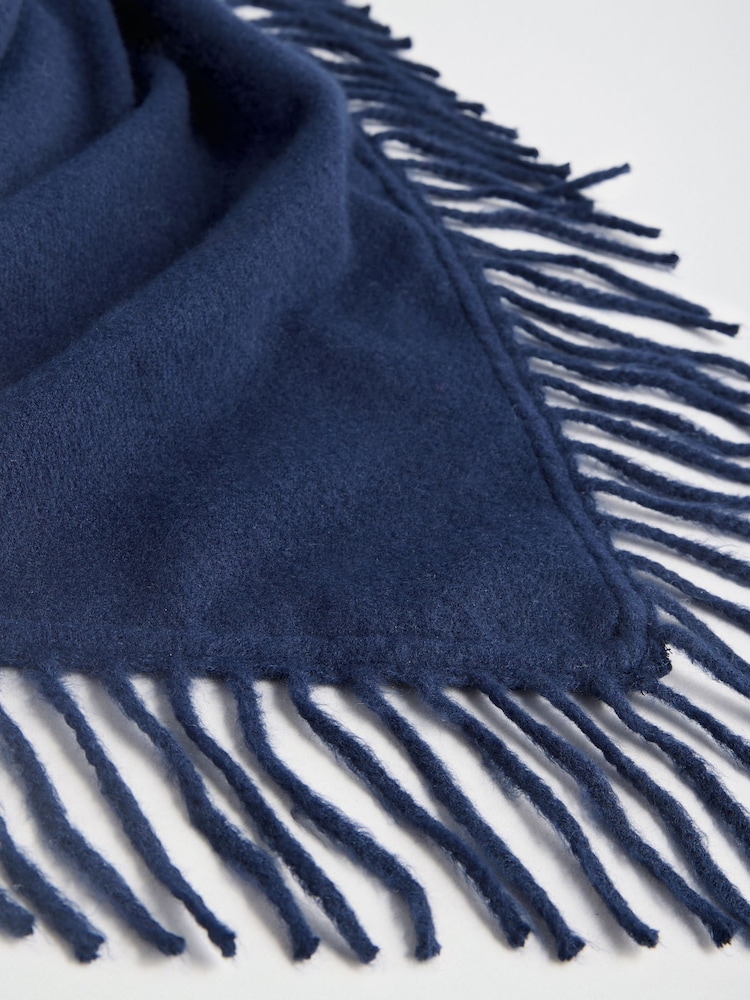 Темно-синій - Love & Roses Super Soft Fringe Triangle Scarf - Image 6 of 6