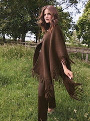 Love & Roses Cosy Buckle Fringe Cape Poncho - Bild 3 av 7
