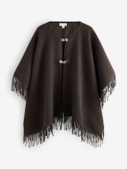 Love & Roses Cosy Buckle Fringe Cape Poncho - Bild 5 av 7