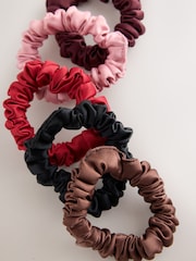 Paarsrood/rood - Set van 5 scrunchies - Afbeelding 2 van 3