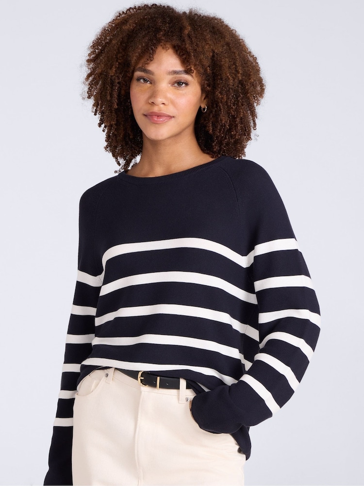 Animal Blue Cotton Textured Jumper - Image 1 of 5 Animal Blue Cotton Textured Jumper - Image 1 of 5