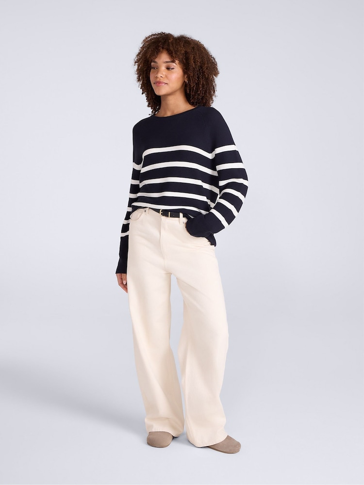 Animal Blue Cotton Textured Jumper - Image 2 of 5 Animal Blue Cotton Textured Jumper - Image 2 of 5