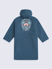 Niebieski - Animal Hazey Waterproof Beach Parka - Obraz 2 z 6