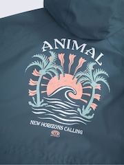 Niebieski - Animal Hazey Waterproof Beach Parka - Obraz 3 z 6
