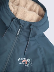 Niebieski - Animal Hazey Waterproof Beach Parka - Obraz 4 z 6