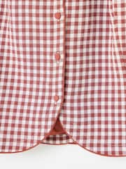 Oliver Bonas Brown Gingham Tailored Waistcoat - Image 7 of 7
