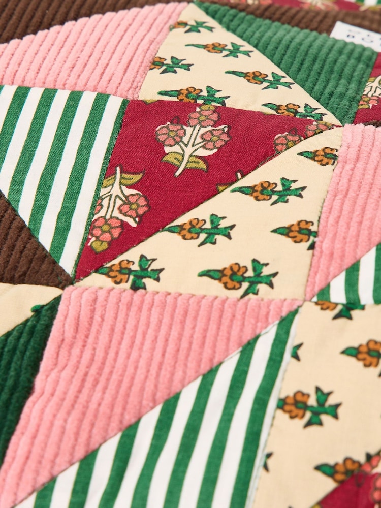 Oliver Bonas Green Emily  Corduroy Patchwork Laptop Case - Image 6 of 6