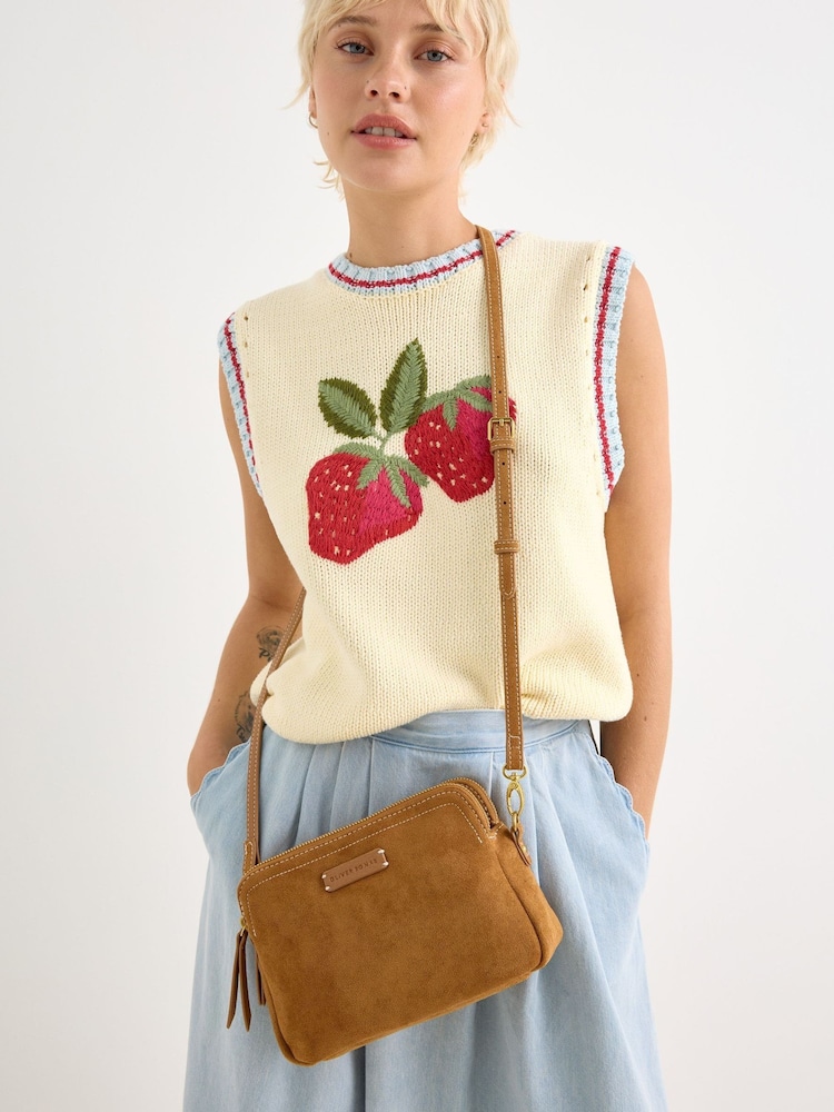 Oliver Bonas Brown Isla Faux Suede Crossbody Bag - Image 7 of 7 Oliver Bonas Brown Isla Faux Suede Crossbody Bag - Image 7 of 7