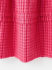 Oliver Bonas Pink Gingham Shirred Waist Midi Skirt - Image 7 of 7