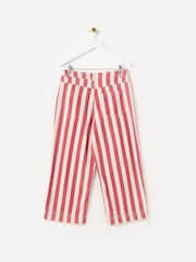 Oliver Bonas Red Striped Cropped Wide Leg Jeans - Image 4 of 7
