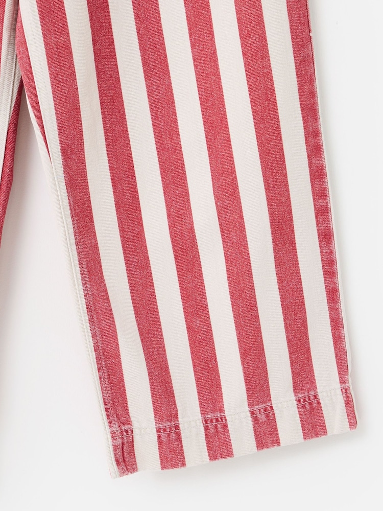 Oliver Bonas Red Striped Cropped Wide Leg Jeans - Image 7 of 7