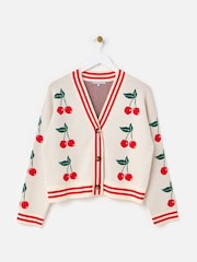 Oliver Bonas Cream V-Neck Knitted Cardigan - Image 1 of 8