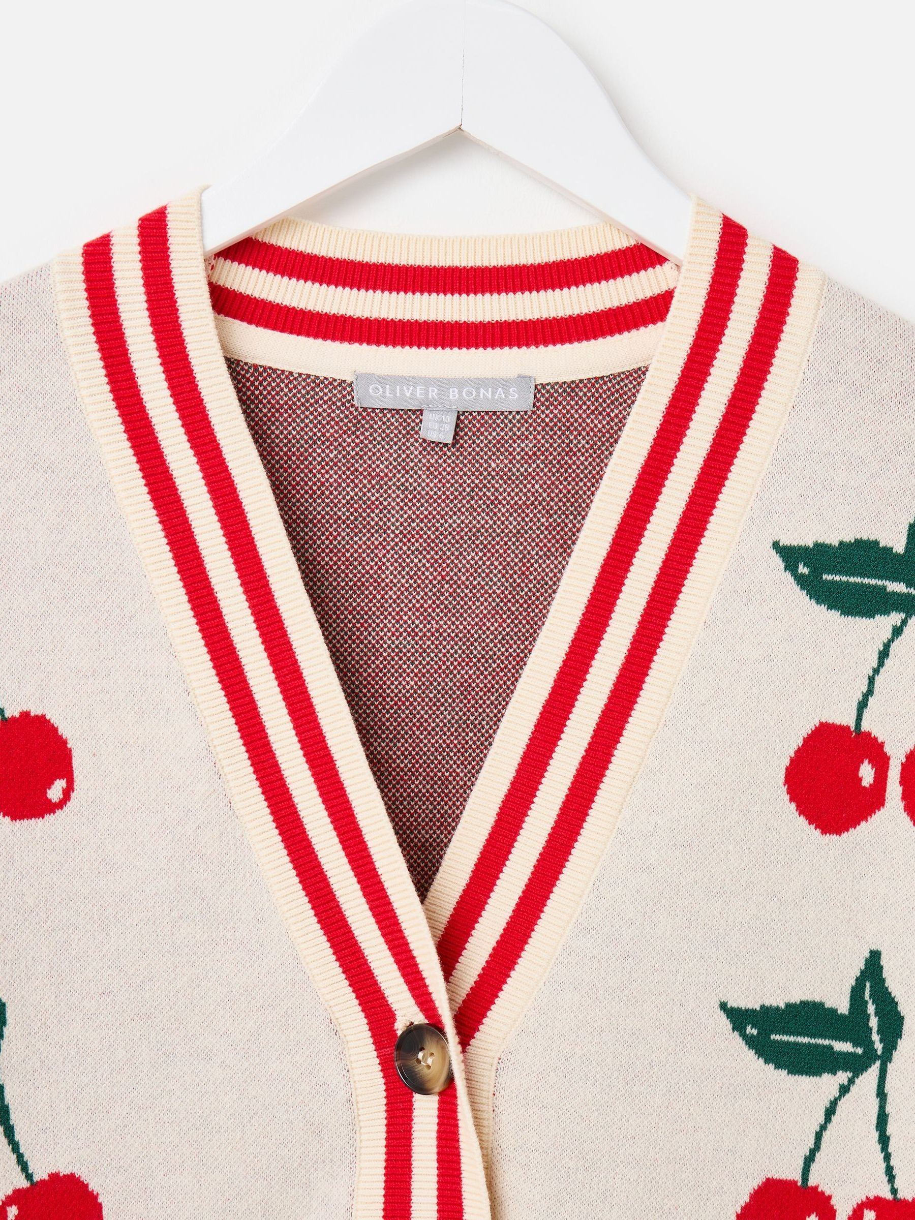 Buy Oliver Bonas Cream V-Neck Knitted Cardigan from the Next UK