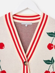 Oliver Bonas Cream V-Neck Knitted Cardigan - Image 3 of 8