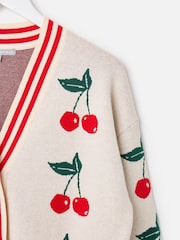 Oliver Bonas Cream V-Neck Knitted Cardigan - Image 4 of 8