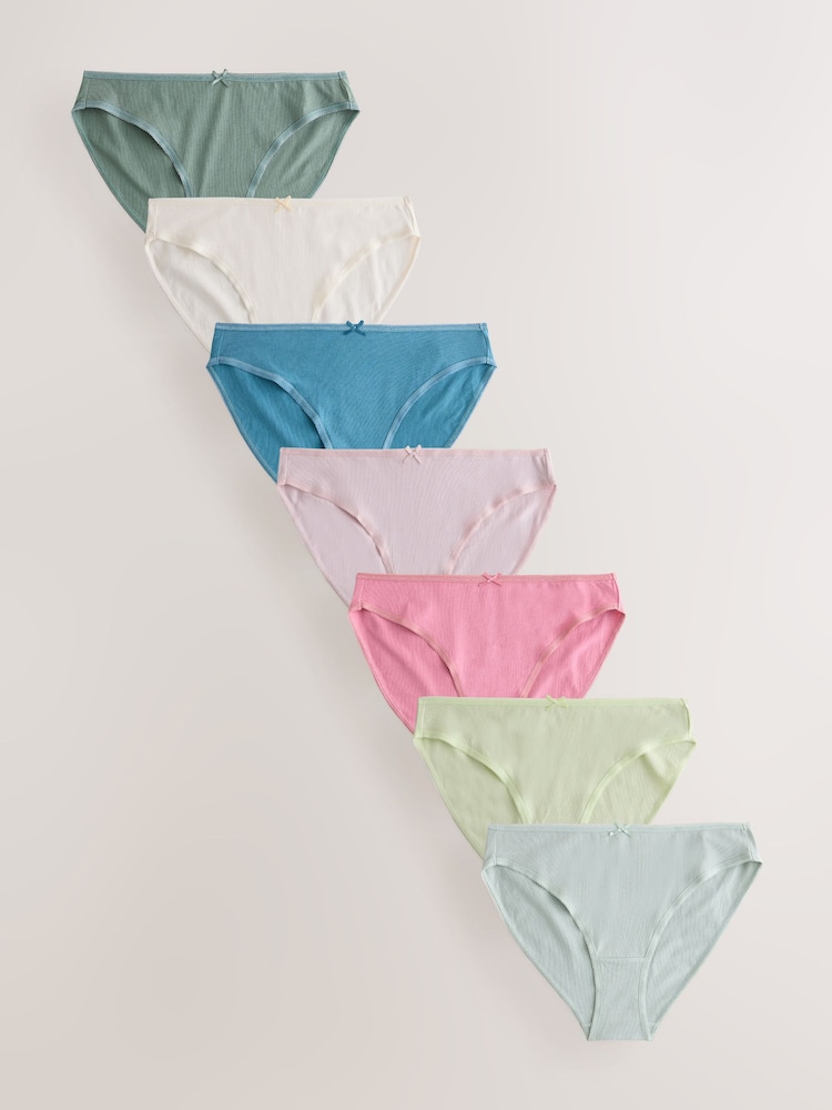 Green/Pink High Leg 100% Cotton Knickers - Image 1 of 10 Green/Pink High Leg 100% Cotton Knickers - Image 1 of 10