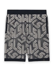Lyle & Scott Blue Ribbed Emblem Knitted Shorts - Image 5 of 5