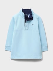 Crew Clothing Company Blue Padstow Pique Sweatshirt - Image 1 of 3