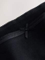 Black Brazilian 100% Cotton Knickers 7 Pack - Image 8 of 8