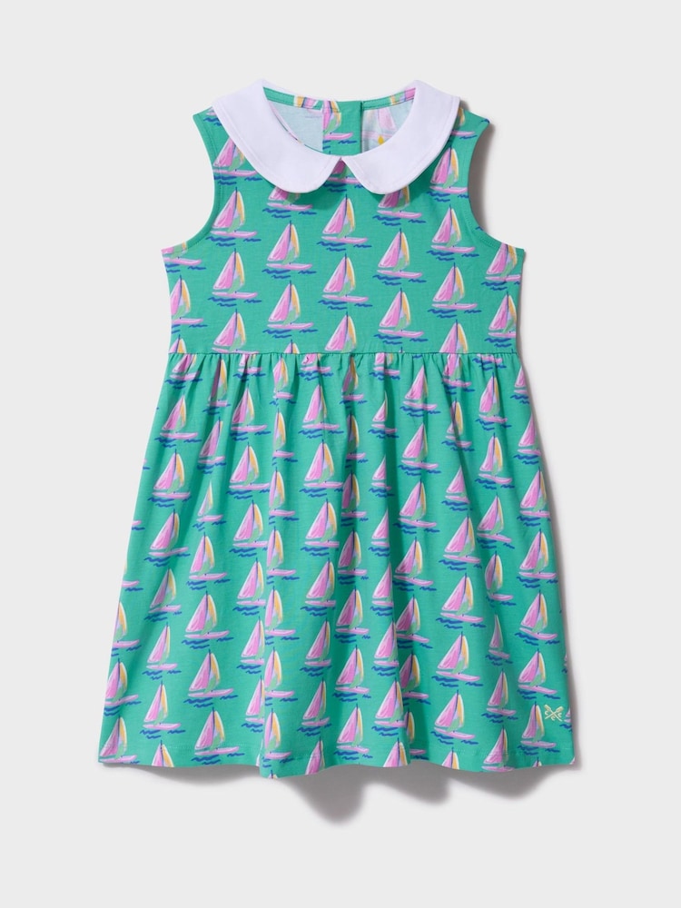 Crew Clothing Company Cotton Jersey Peter Pan Collar Dress - Imagen 1 de 3