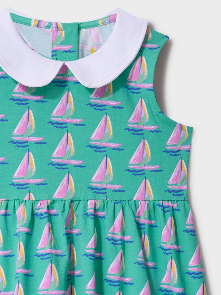 Crew Clothing Company Cotton Jersey Peter Pan Collar Dress - Imagen 3 de 3