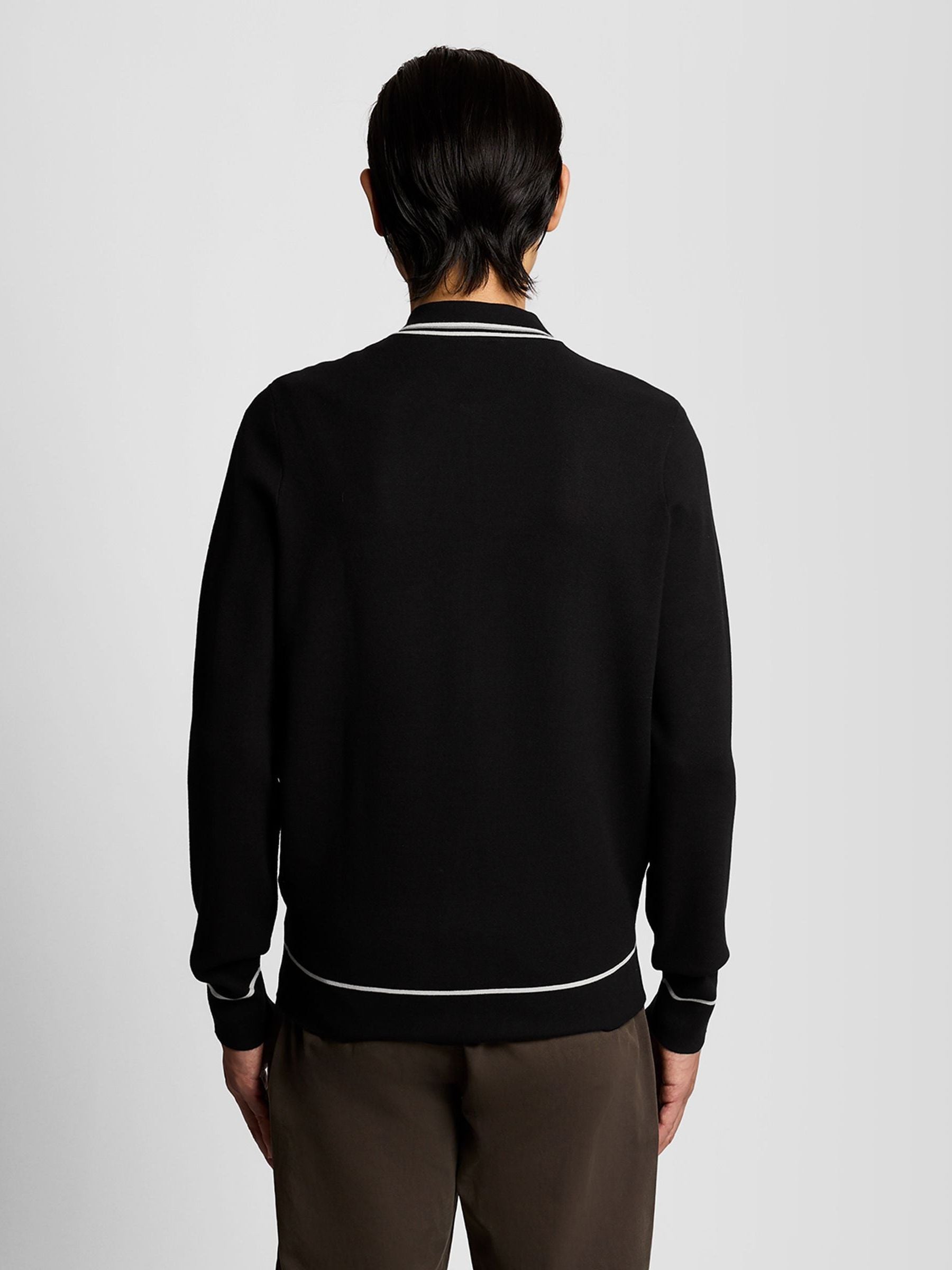 Buy Lyle & Scott Black Tipped Knitted Zip Through Jacket from Next USA
