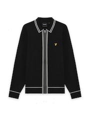 Lyle & Scott Black Tipped Knitted Zip Through Jacket - Image 5 of 5