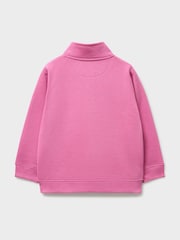 Crew Clothing Company Pink Cotton Blend Half Zip Sweatshirt - Image 2 of 3