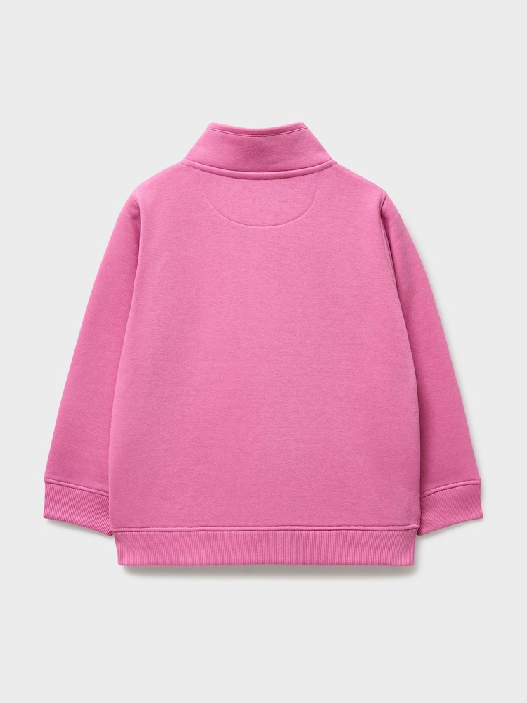 Crew Clothing Company Pink Cotton Blend Half Zip Sweatshirt - Image 2 of 3 Crew Clothing Company Pink Cotton Blend Half Zip Sweatshirt - Image 2 of 3