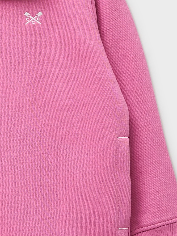 Crew Clothing Company Pink Cotton Blend Half Zip Sweatshirt - Image 3 of 3 Crew Clothing Company Pink Cotton Blend Half Zip Sweatshirt - Image 3 of 3