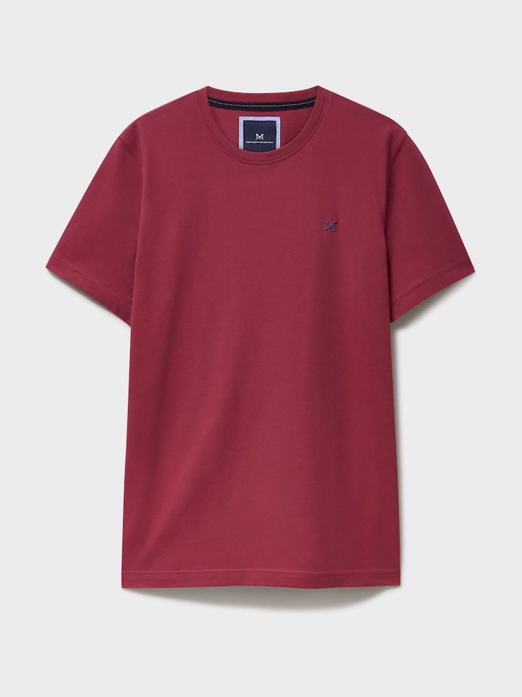 أحمر - تيشرت كلاسيكي بحافة رقبة مستديرة من Crew Clothing Company - صورة 5 من 5