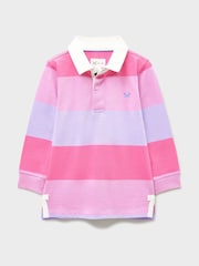 Crew Clothing Company Pink Yarn Dyed Long Sleeve Rugby Shirt - Image 1 of 3