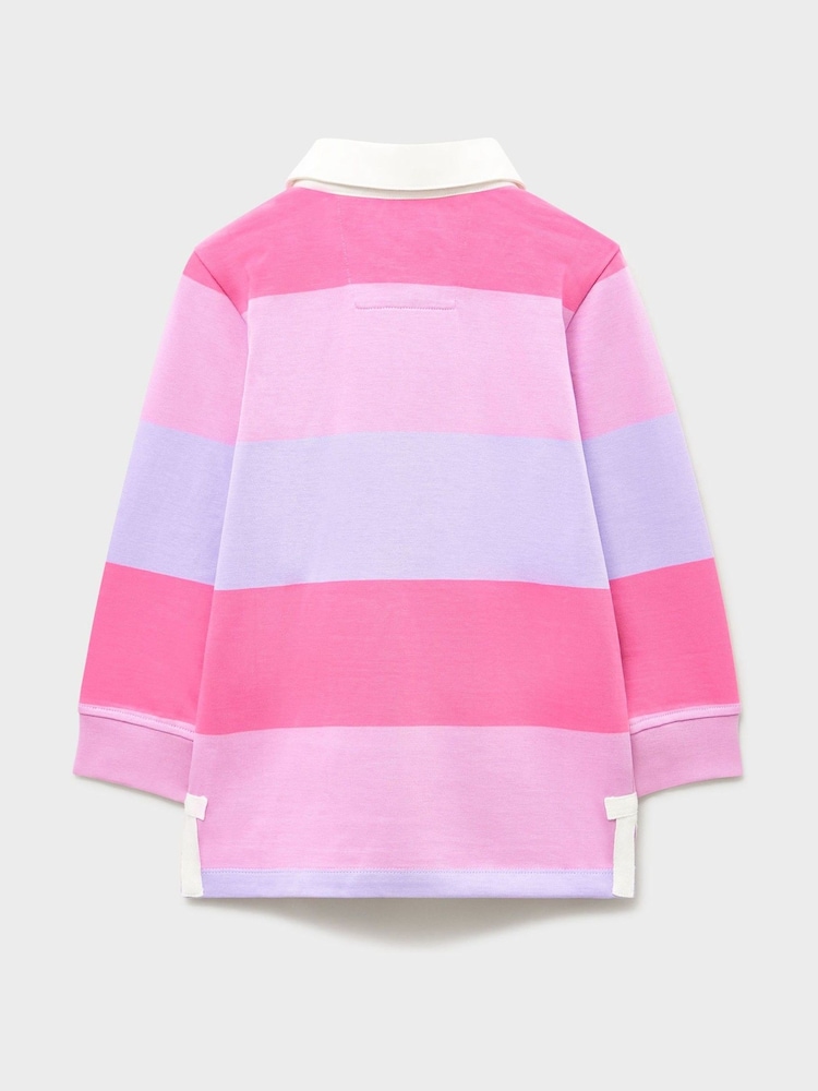 Crew Clothing Company Pink Yarn Dyed Long Sleeve Rugby Shirt - Image 2 of 3