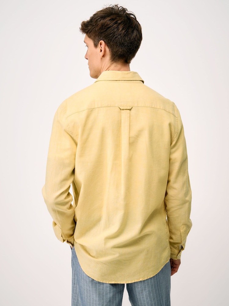 Crew Clothing Company Yellow Long-Sleeve Linen Shirt - Image 2 of 5