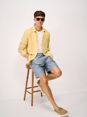 Crew Clothing Company Yellow Long-Sleeve Linen Shirt - Image 3 of 5