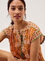 Monsoon Carris Floral Scallop Trim Top - Imaginea 4 din 5