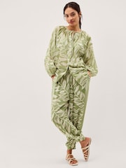 Monsoon Green Lillie Leaf Print Blouse - Image 1 of 5