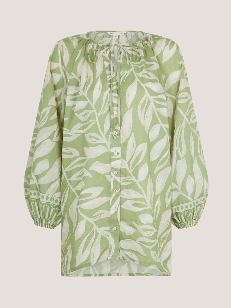 Monsoon Green Lillie Leaf Print Blouse - Image 5 of 5