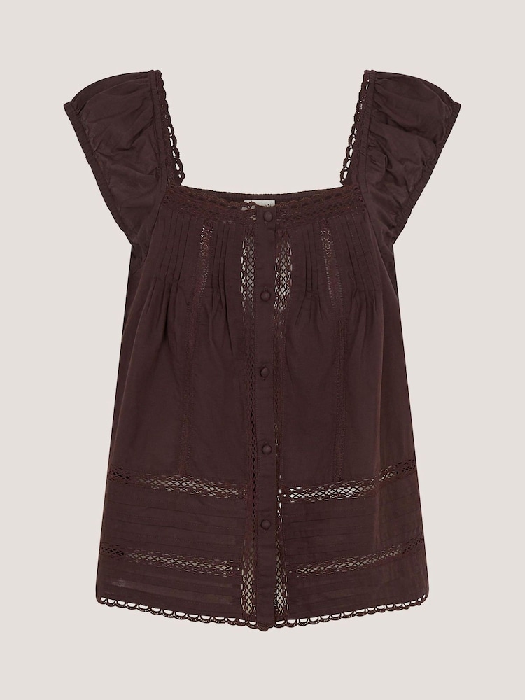 Maro - Monsoon Olivia Lace Trim Top - Imaginea 5 din 5