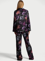 Victoria's Secret Black Floral Satin Long Pyjamas Set - Image 2 of 3