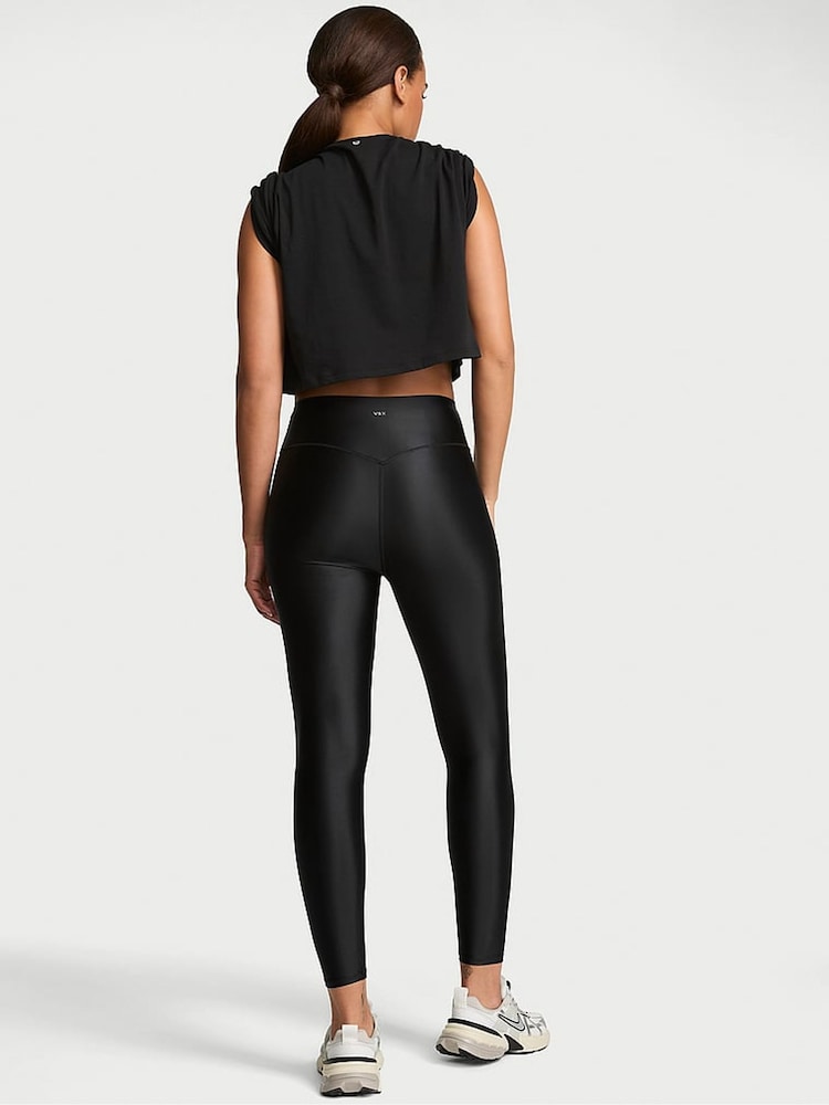 Victoria's Secret Black GlossyTech™ High Rise Leggings - Image 2 of 2 Victoria's Secret Black GlossyTech™ High Rise Leggings - Image 2 of 2
