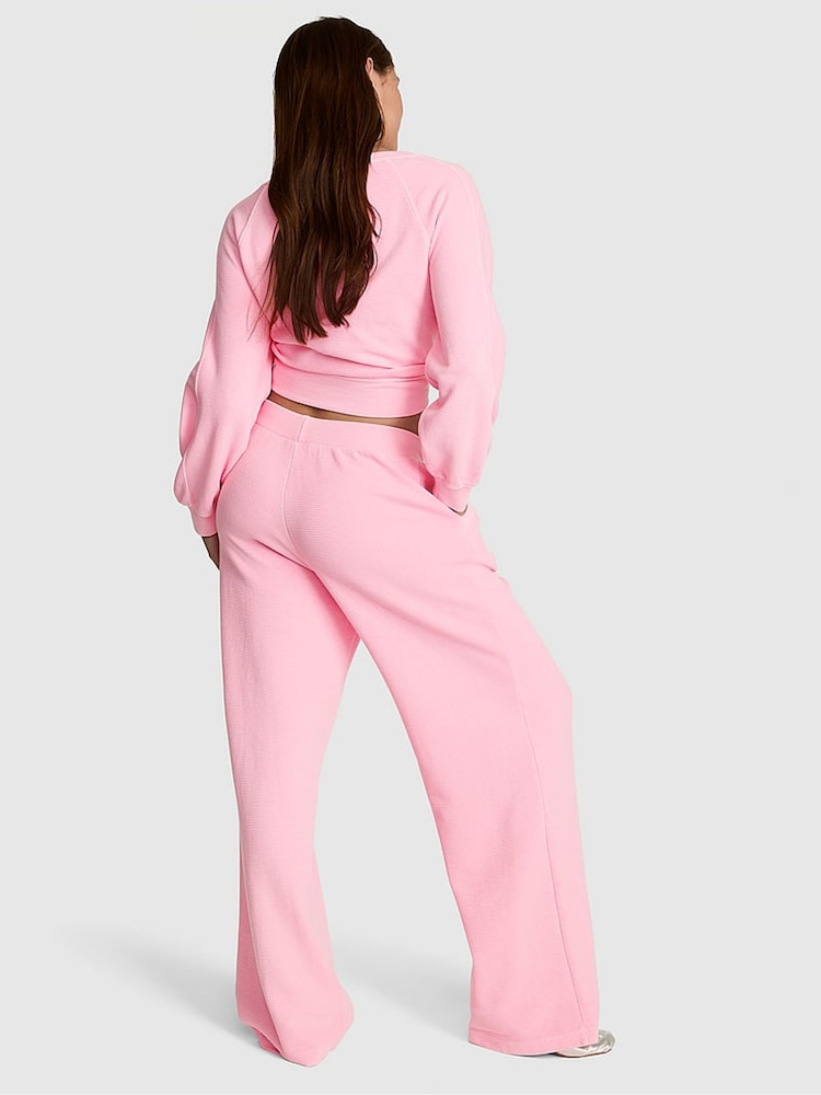 Victoria's Secret Pink Victoria Pink Wide Leg Oversized Waffle Joggers - Image 2 of 2 Victoria's Secret Pink Victoria Pink Wide Leg Oversized Waffle Joggers - Image 2 of 2