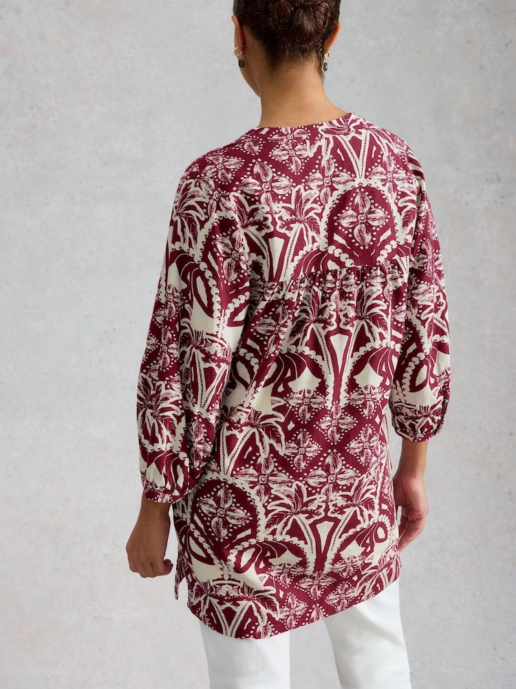 White Stuff Pink Raquel Linen Blend Tunic - Image 2 of 6